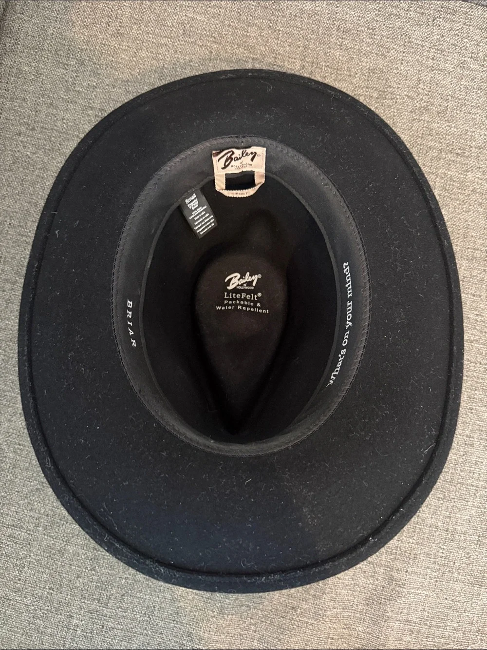 Bailey “Briar” Black Felt Fedora with Leather Band - Picture 4 of 5
